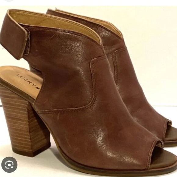 Lucky brand Lizette open toe sling back booties with Velcro closure size 7.5​ - Picture 1 of 9